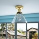 preview thumbnail 8 of 6, Vintage Gold 1-Light Bell Shape Transparent Glass Style Semi Flush Mount Lamp Gold