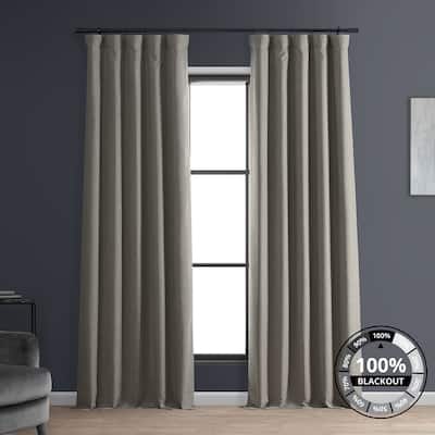 Exclusive Fabrics Faux Linen 100% Blackout Curtains Heat and Light Blocking - (1 Panel)