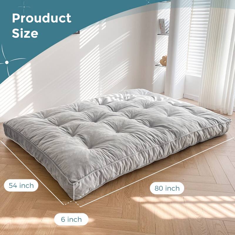 6-inch Thick Velvet Futon Mattress, Full Size