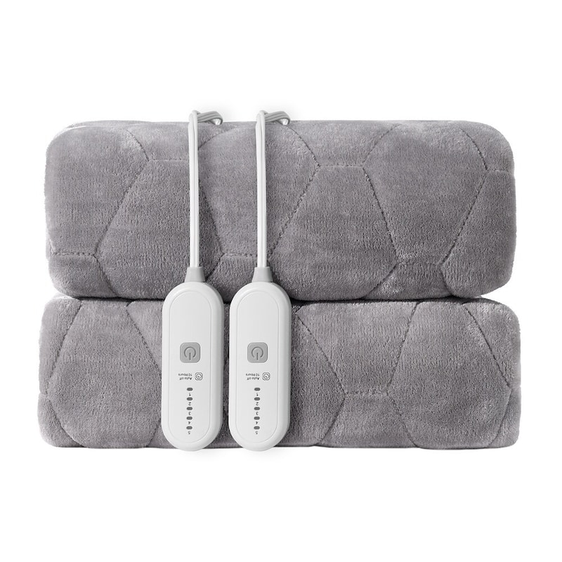 Flannel Electric Heated Mattress Pad, Dual Control and Temperature Regulating