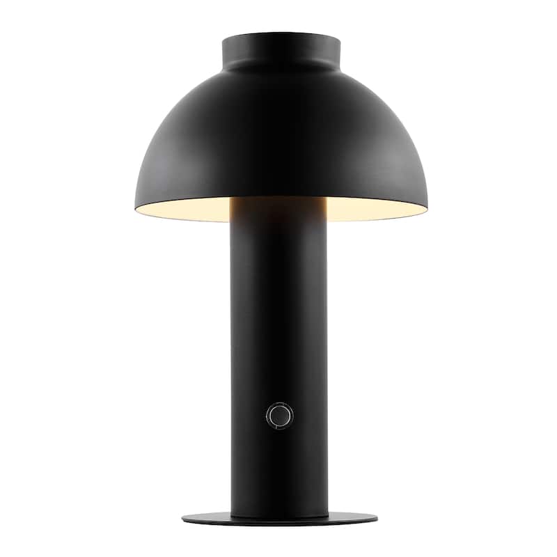 SAFAVIEH Lighting Raiza Rechargeable LED Table - 7" W x 7" D x 12" H - 7Wx7Dx12H - Black