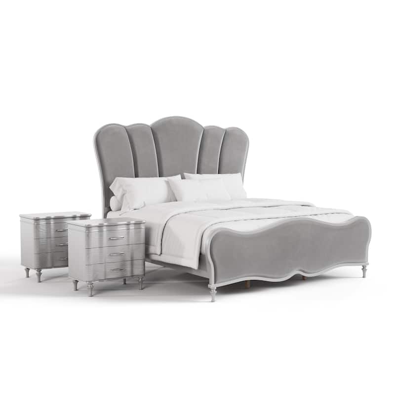 Furniture of America Seabliss Glam Solid Wood 3-Piece Bedroom Set