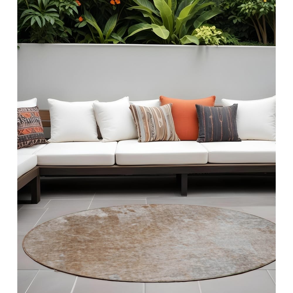 Alri Contemporary Abstract Weather Resistant Blended Style Outdoor Rug