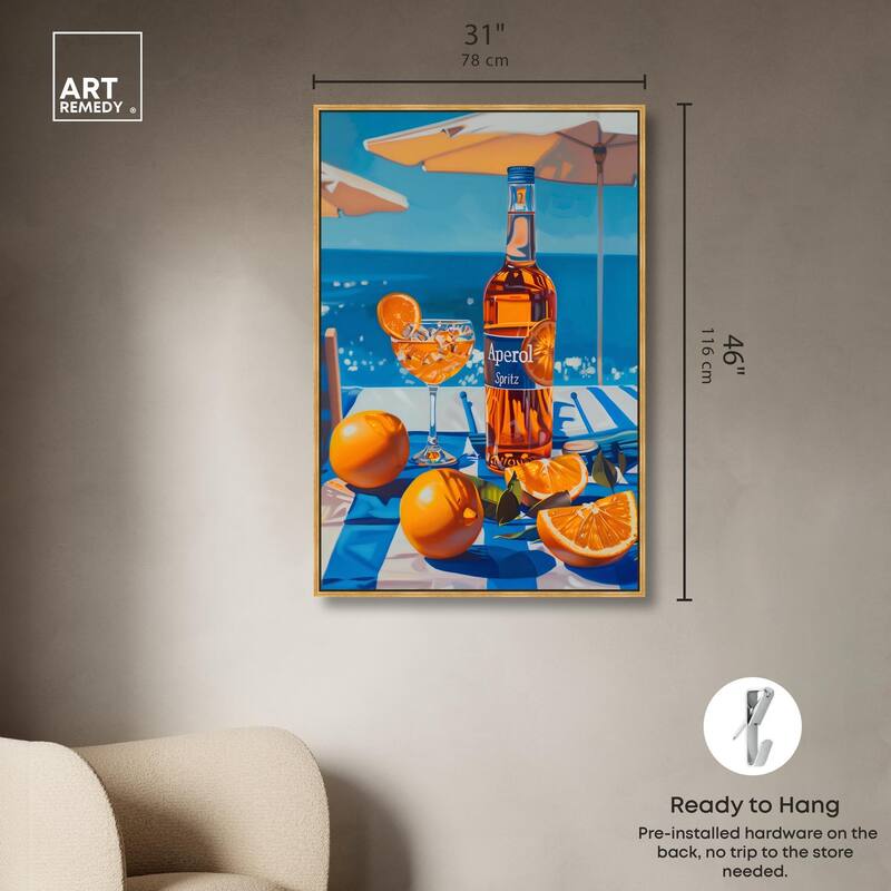 Coastal Aperol Canvas by Art Remedy