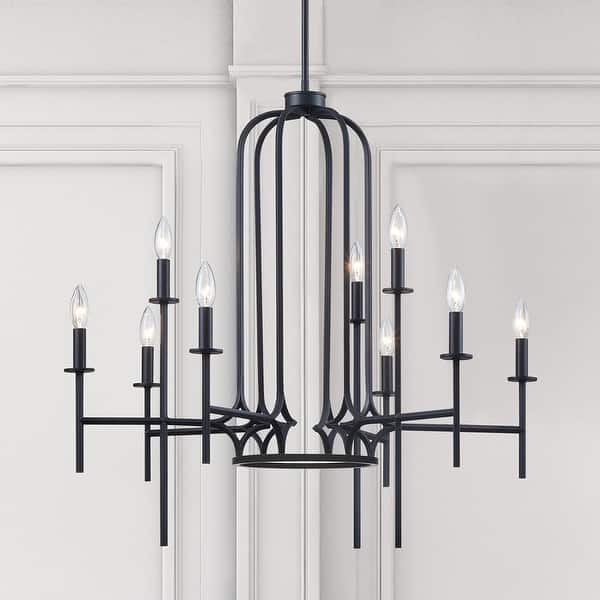 slide 2 of 9, KAWOTI 9-Light Black Pendant Light Chandelier - 75.75 H x 32.25'' W 75.75 H x 32.25'' W