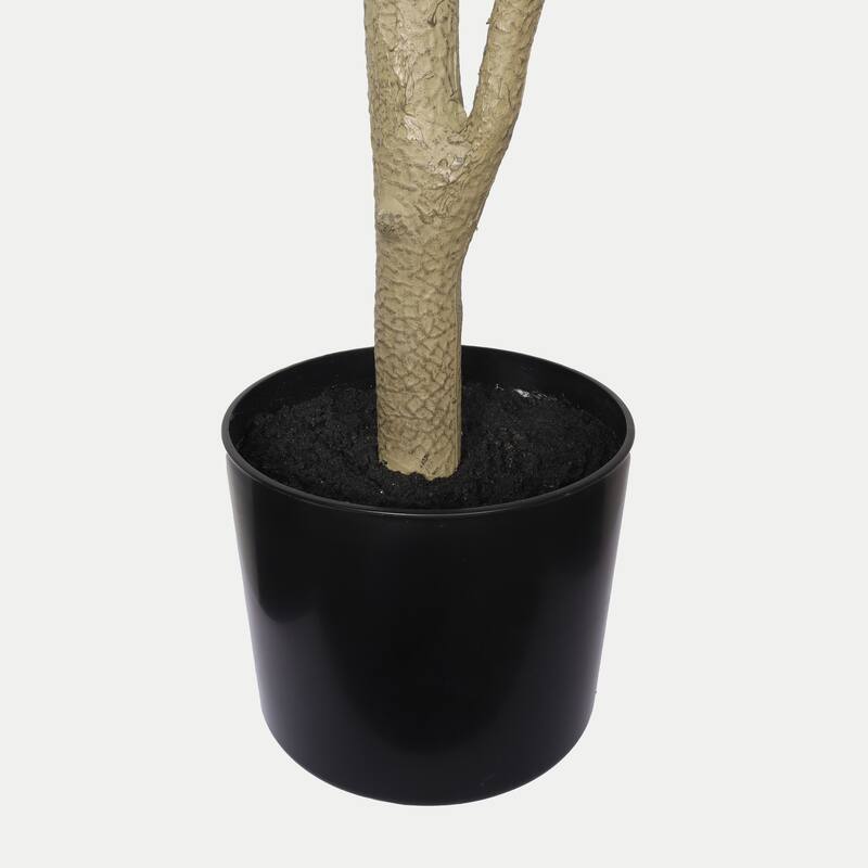 6FT Artificial Fiddle Leaf Fig Tree, Real Touch Fake Indoor Plant for Home Office Living Room, 1pc/set - Green Leaves