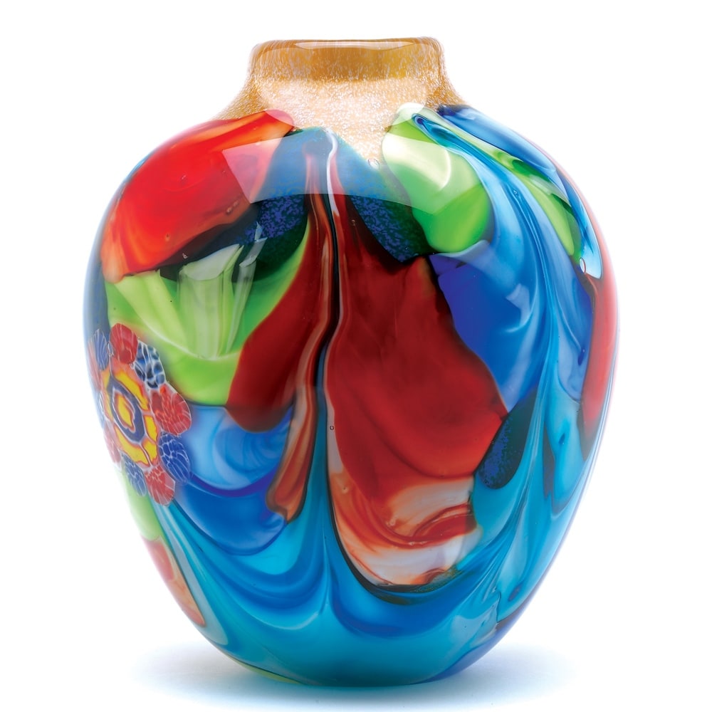 Popular Floral Fantasia Art Glass Vase CRYSTAL LTD Handmade Art Glass Vase