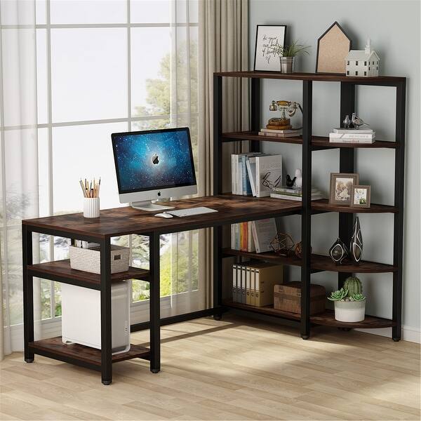photo Computer Desk With File Drawer And Storage Shelves usd