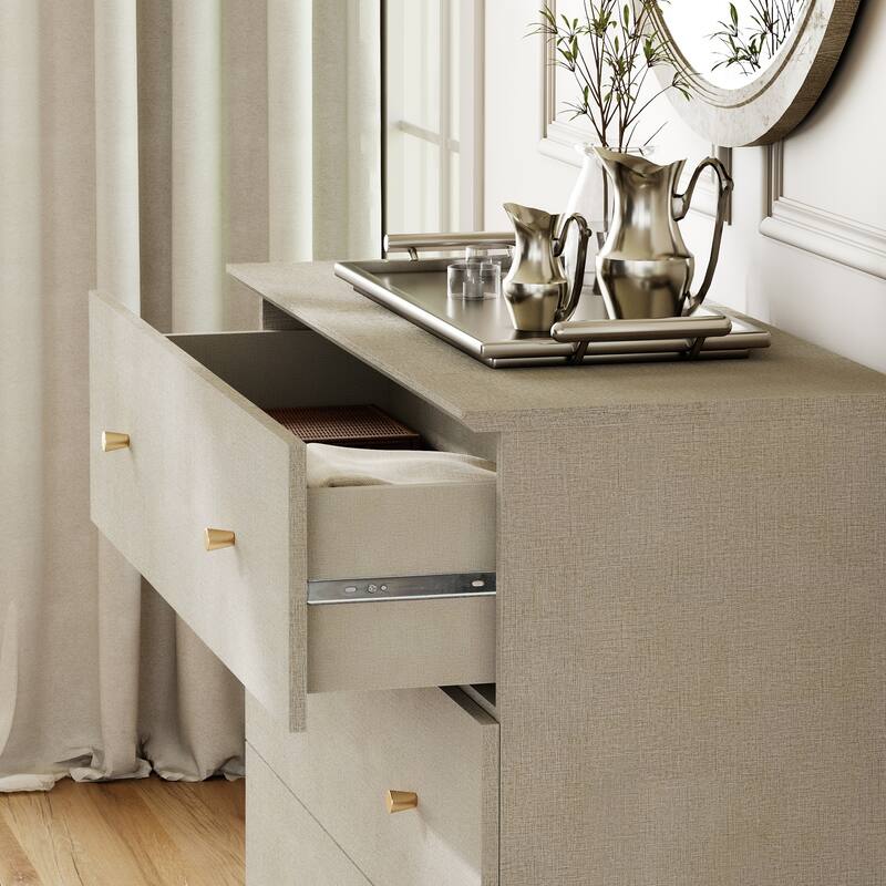 Wood Dresser with 3 Wide Drawers for Bedroom, Kids Room