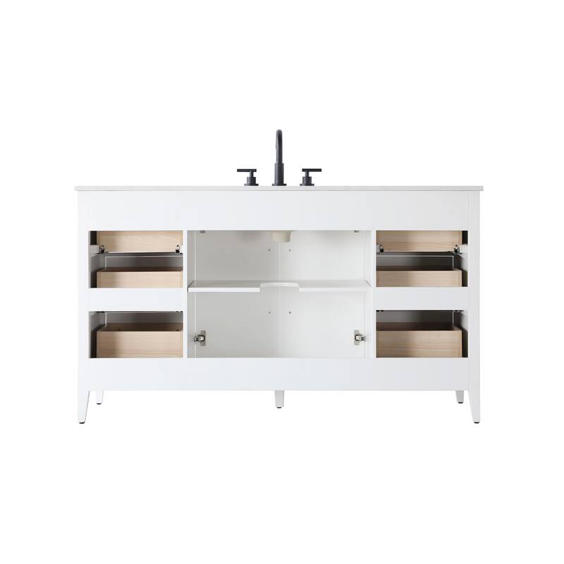 Elegant Lighting VF29360 Millie 60" Free Standing Single Basin Vanity