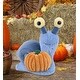 preview thumbnail 4 of 4, DolliBu Super Soft Blue Snail Stuffed Animal with Pumpkin Plush Decor - 5.5 inches