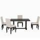 preview thumbnail 3 of 30, Modern Dining Table Set 4 Upholstered Chairs Espresso