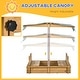 preview thumbnail 14 of 30, Outsunny Kids Sandbox with Cover, Outdoor Wooden Sandbox with Canopy - 41.75" x 41.75" x 47.75"