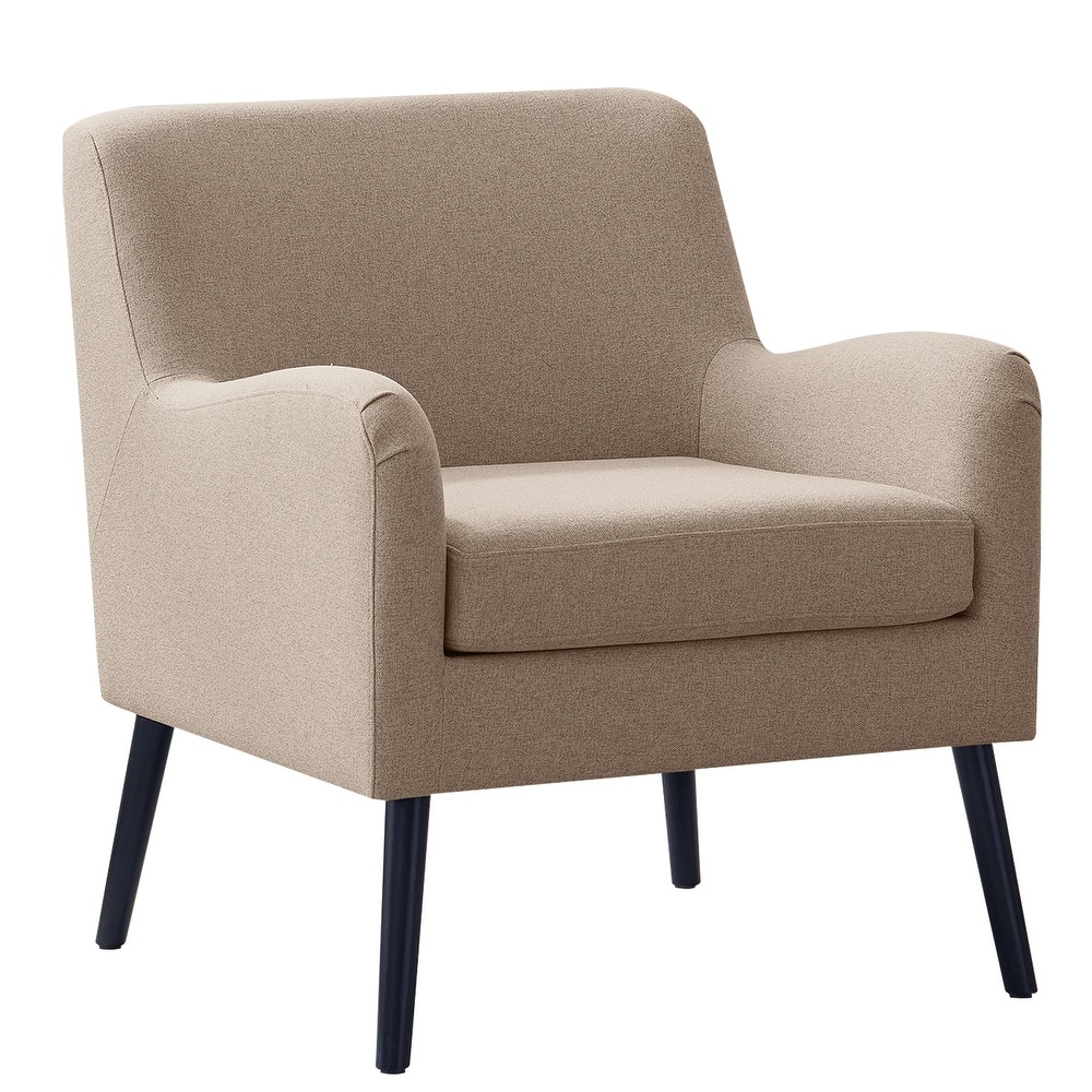 Modern Upholstered Accent Chair for Living Room Fabric Lounge Chair with soild leg