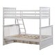 preview thumbnail 3 of 5, White Twin over Full Size Solid Wood Stairway Bunk Bed with Ladder and Fence for Bedroom