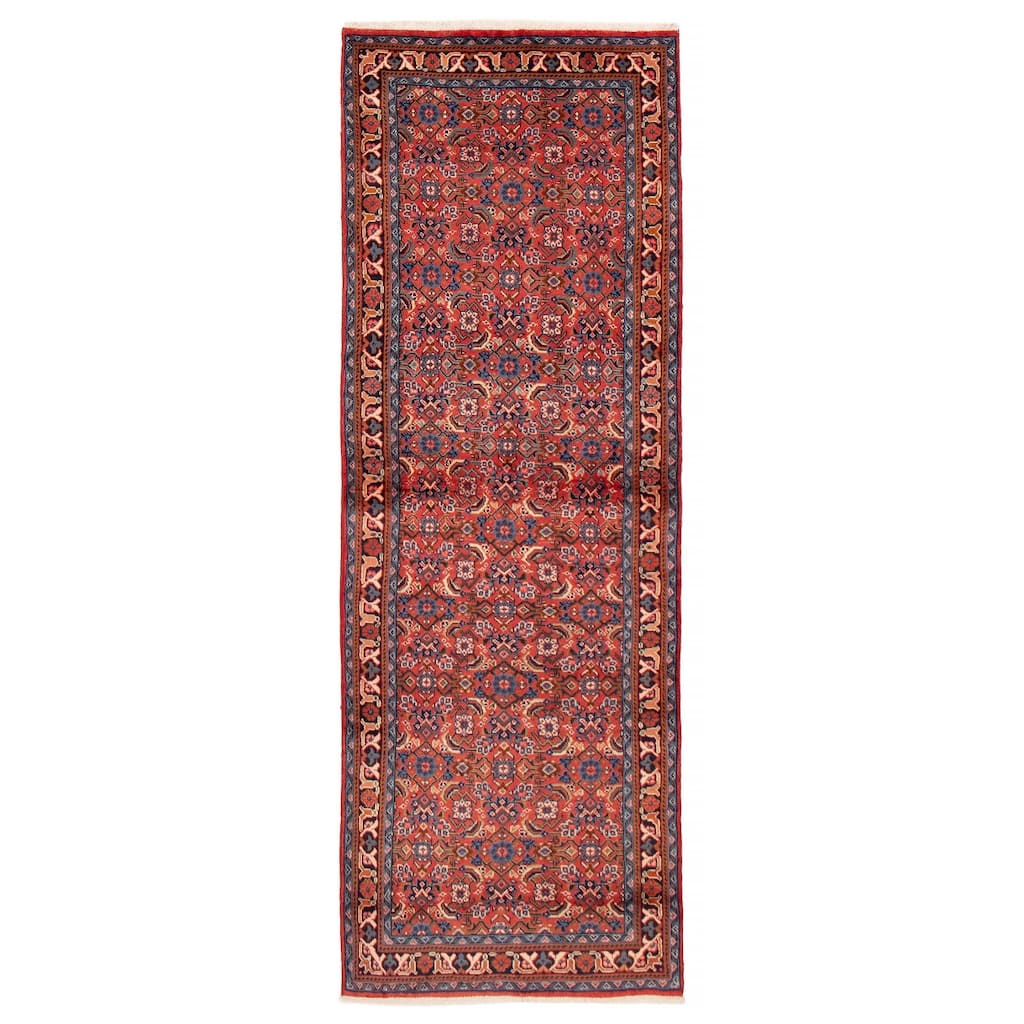 ECARPETGALLERY Hand-knotted Andelz Red Wool Rug - 3'3 x 9'7