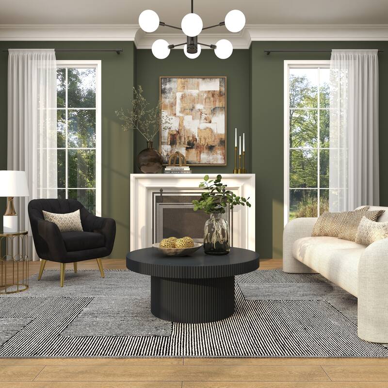 Black or Pink Polyester Living Room Accent Chair