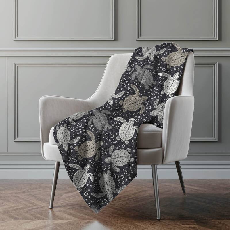 Premium Machine Washable ASB192 Turtle Sherpa Throw Blanket