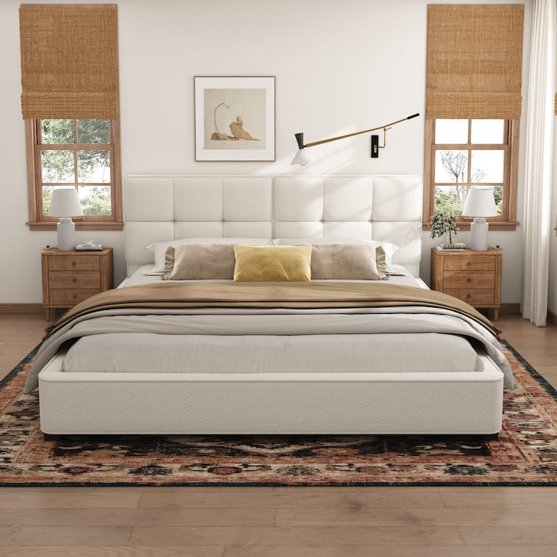 Christopher Knight Home - Oliver Velvet Upholstered King Platform Bed with Tufted Elegance