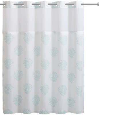 Hookless Ocean Coral Reef Shower Curtain with Peva Liner