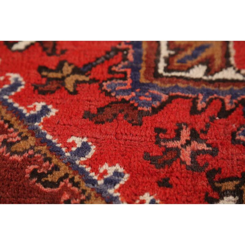 Hand Knotted Oriental 100% Wool Carpet Traditional Medallion Red Heriz Area Rug - 11' 0'' X 7' 6''
