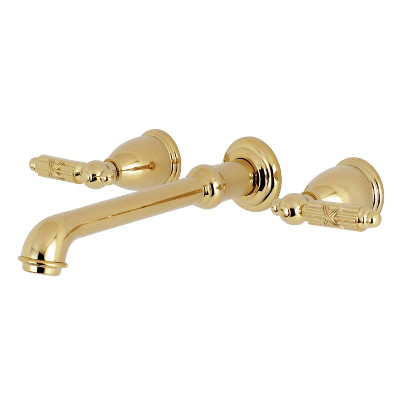 Kingston Brass Georgian 3-Hole Wall Mount Roman Tub Faucet - Polished Brass