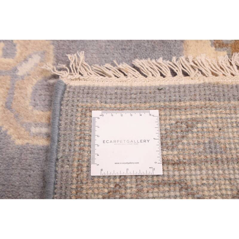 ECARPETGALLERY Hand-knotted Royal Oushak Light Denim Blue Wool Rug - 6'1 x 9'0