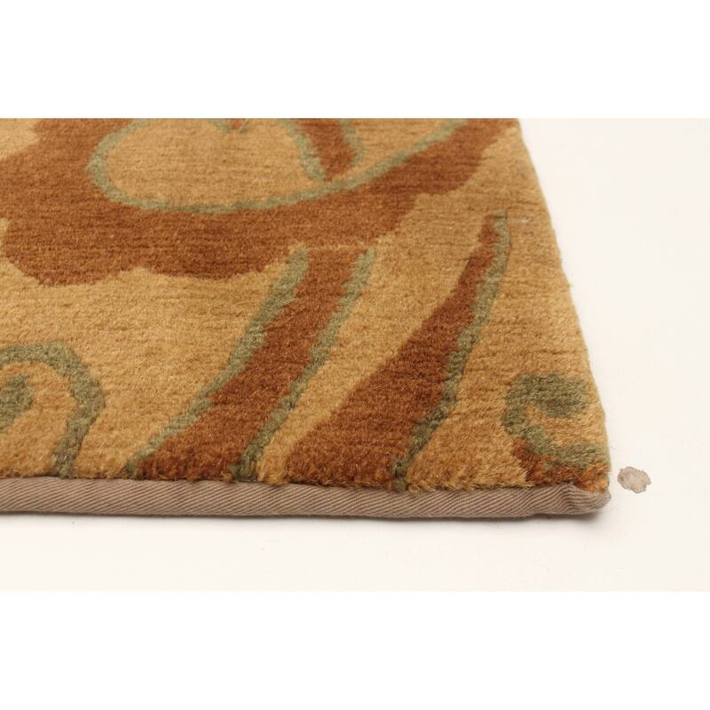 ECARPETGALLERY Hand-knotted Opulence Brown Wool Rug - 2'8 x 9'1