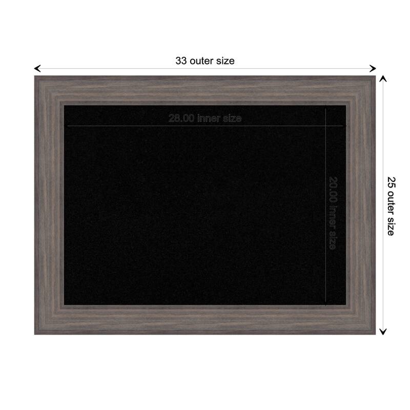 Country Barnwood Wood Framed Black Corkboard Bulletin Board - Board Size 28x20