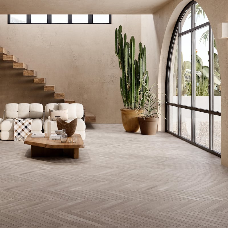 Merola Tile Tucson Greige 1-7/8" x 17-3/4" Porcelain Floor and Wall Tile - Case (32 Tiles)