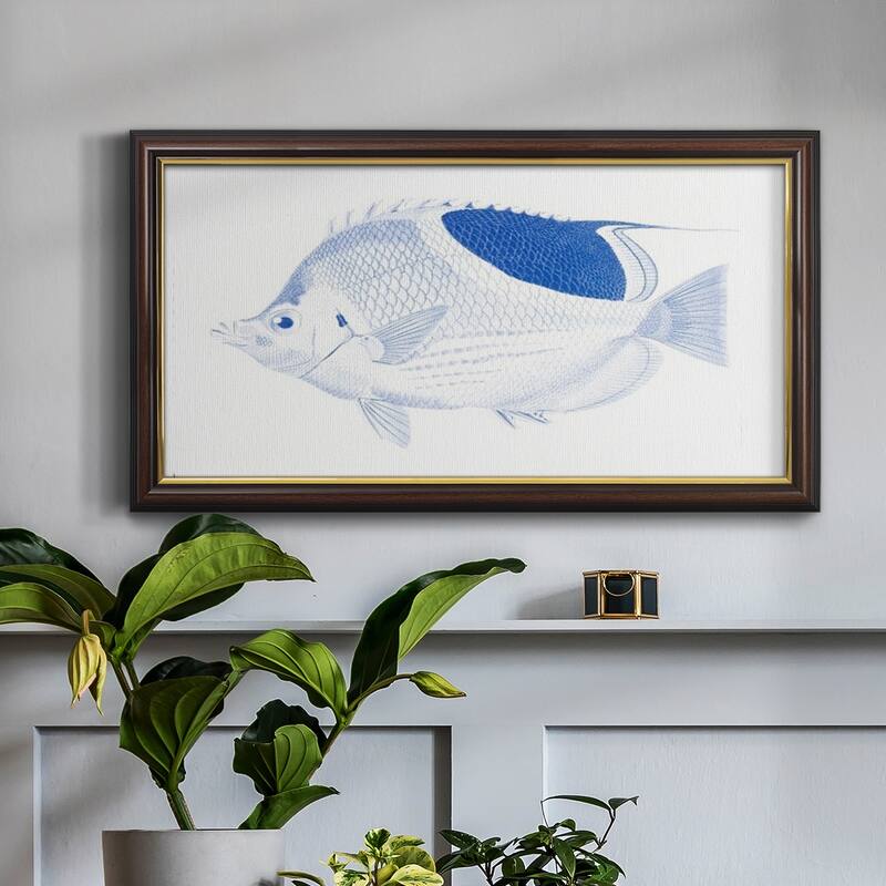 Blue & White Tropical Fish I Premium Framed Canvas- Ready to Hang