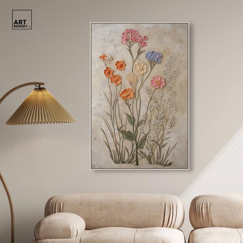 Sculpted Flora Frieze IV Canvas by Art Remedy