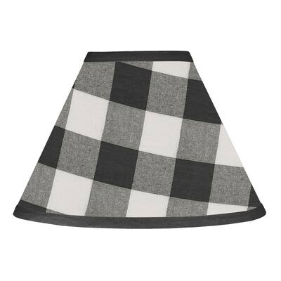 Black and White Buffalo Plaid Collection Lamp Shade - Woodland Rustic Country Farmhouse Check Deer Lumberjack