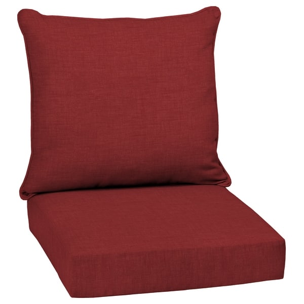 slide 2 of 8, Arden Selections Leala Ruby Red Outdoor Deep Seat Cushion Set - 24 W x 24 D in.