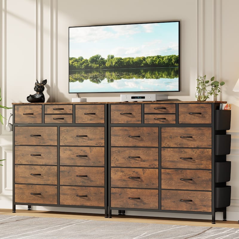 12 Drawer Dresser Fabric Tall Dressers for Bedroom Chest of Drawers