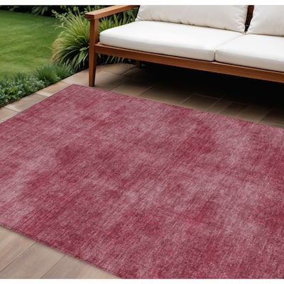 HomeRoots Solid Color Transitional Rectangle Outdoor Rug