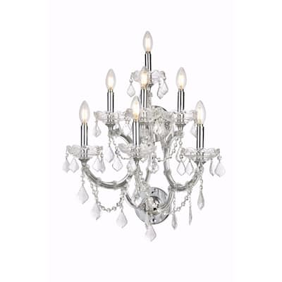 Fleur Illumination Collection Wall Sconce D:22in H:27in E:15.5in Lt:7 Chrome Finish