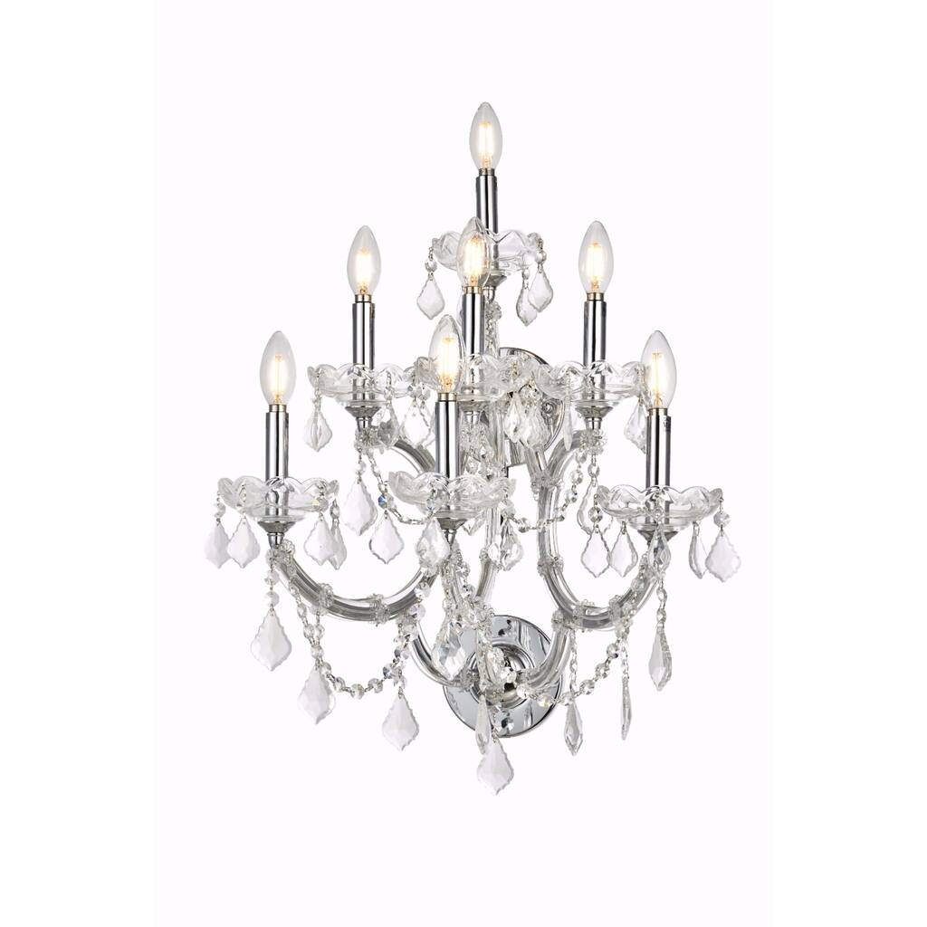 Fleur Illumination Collection Wall Sconce D:22in H:27in E:15.5in Lt:7 Chrome Finish