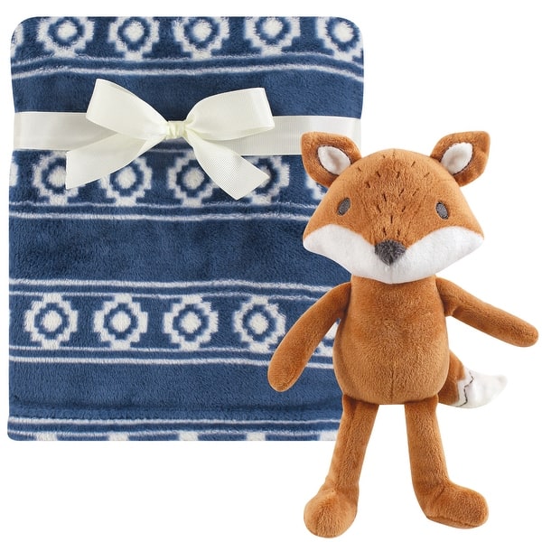 slide 1 of 1, Hudson Baby Infant Boy Plush Blanket with Toy, Modern Fox, One Size - Modern Fox - One Size One Size - Modern Fox