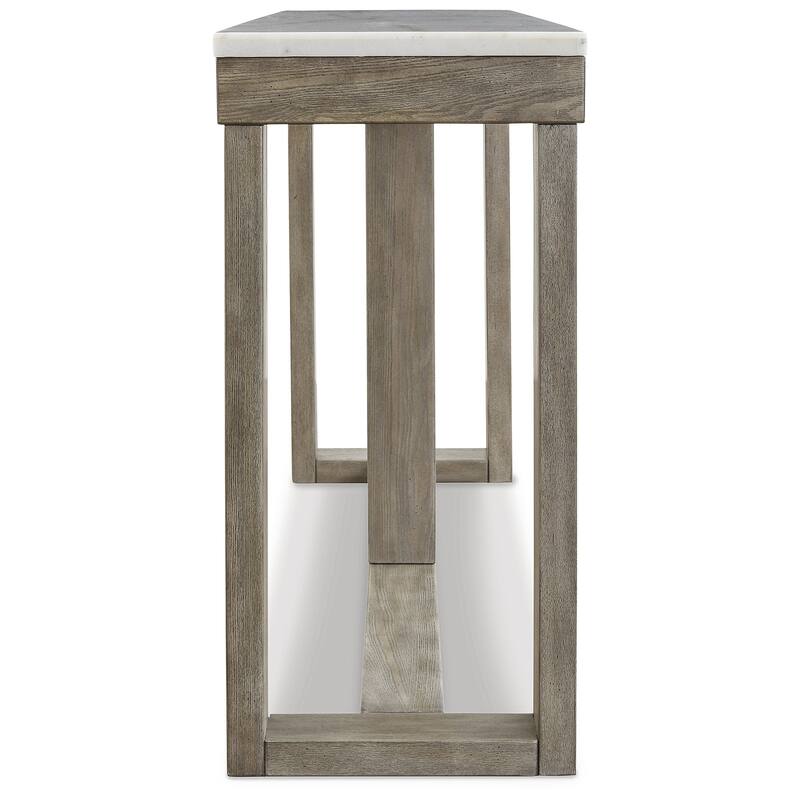 Signature Design by Ashley Loyaska Grayish Brown / Ivory Sofa Table - 64"W x 16"D x 33"H