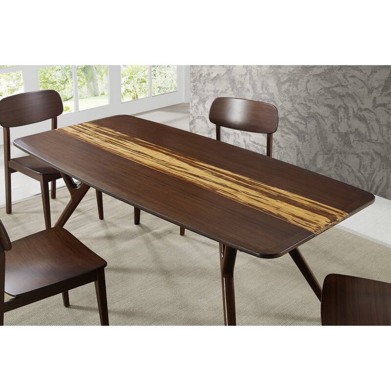 Sarah Dining Table, Golden - Burgundy