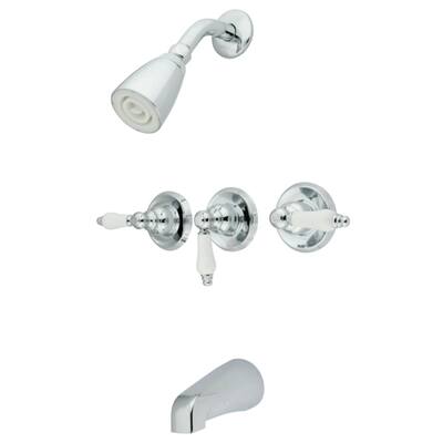 Kingston Brass Victorian Three-Handle Tub and Shower Faucet