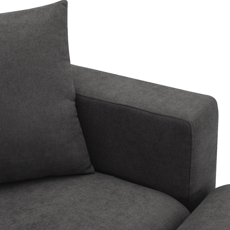 L-shaped Sectional Couch, Convertible Ottoman Modular Sectional Sofa