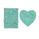 Home Weavers Bellflower Collection Absorbent Cotton 2 Piece Set Machine Washable Bath Rug - Turquoise