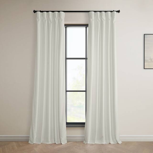 Exclusive Fabrics Heritage Plush Velvet Curtain (1 Panel) - Pillow White - 50 X 108