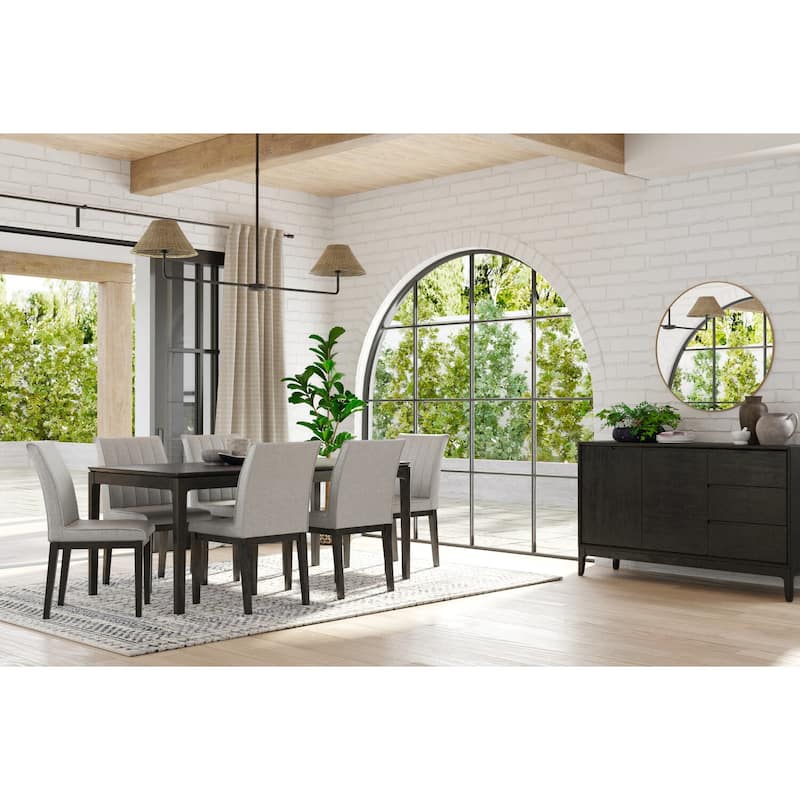 Rectangular Dining Table - Black Finish with Art Deco Design, Seats 6 to 8 People in Dining Room - 72