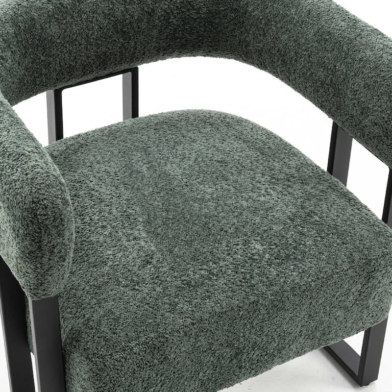 Upholstered Teddy Velvet Single Accent Chair Modern Corner Padded Boucle Armchair for Living Room Bedroom Lounge