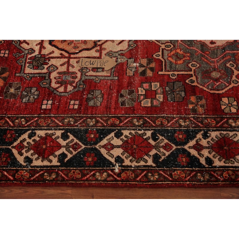 Geometric Bakhtiari Persian Vintage Area Rug Handmade Wool Carpet - 5'6" x 9'10"