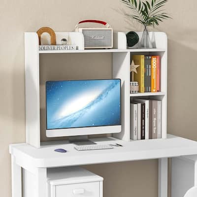 Wooden Desktop Bookshelf Desk Hutch Organizer Storage Display Rack