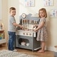 preview thumbnail 13 of 18, Gymax Pretend Play Toy Kitchen Set w/Clock Stove Spice Rack Faucet &